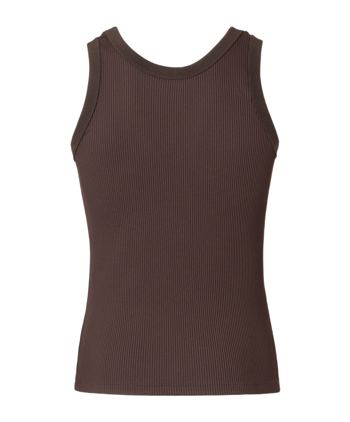 Fendi Stretch Ribbed Nylon Tank Top In Brown