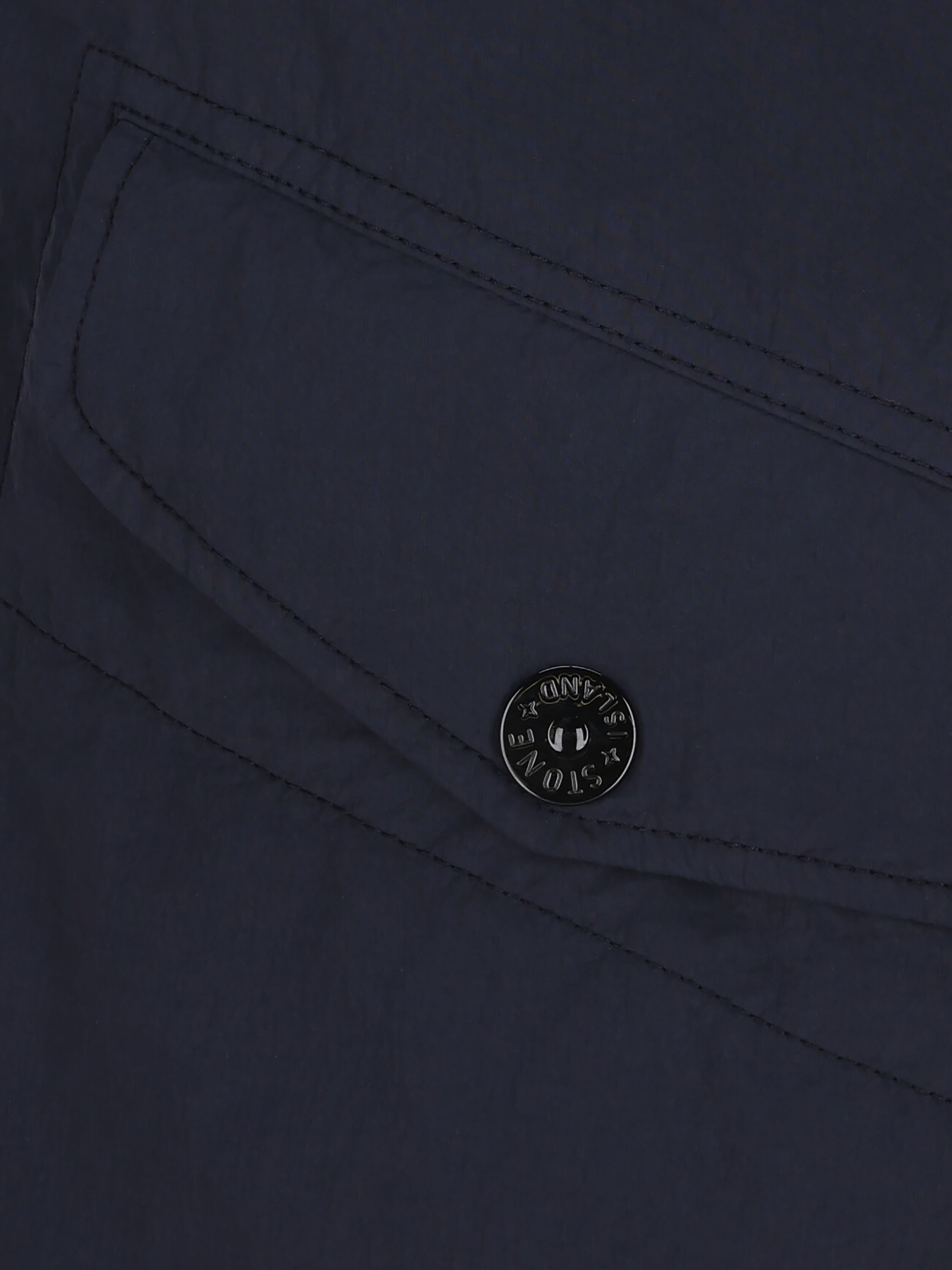 Stone Island Logo-patch Bomber Jacket In Blue