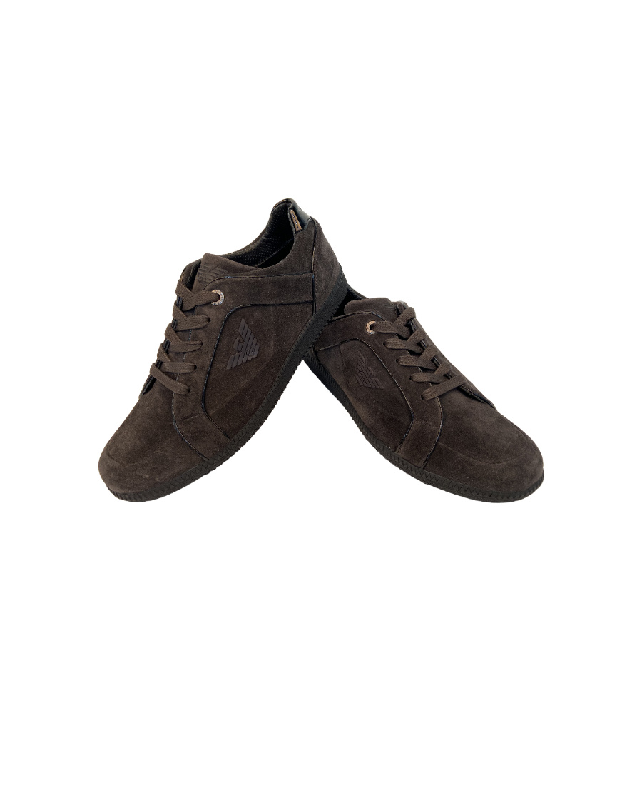 Emporio Armani Tie Casual Sports Shoes In Black