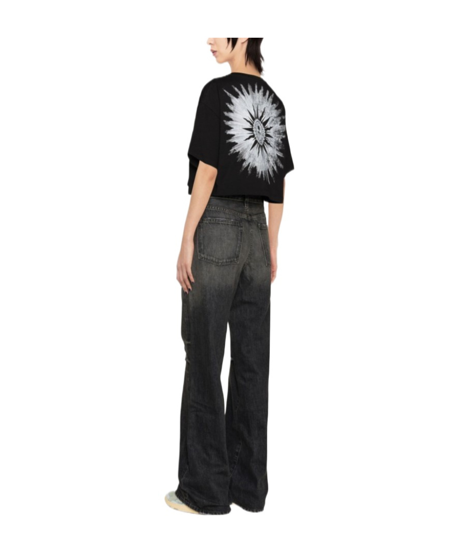 Amiri Graphic Logo-print Cropped T-shirt In Black