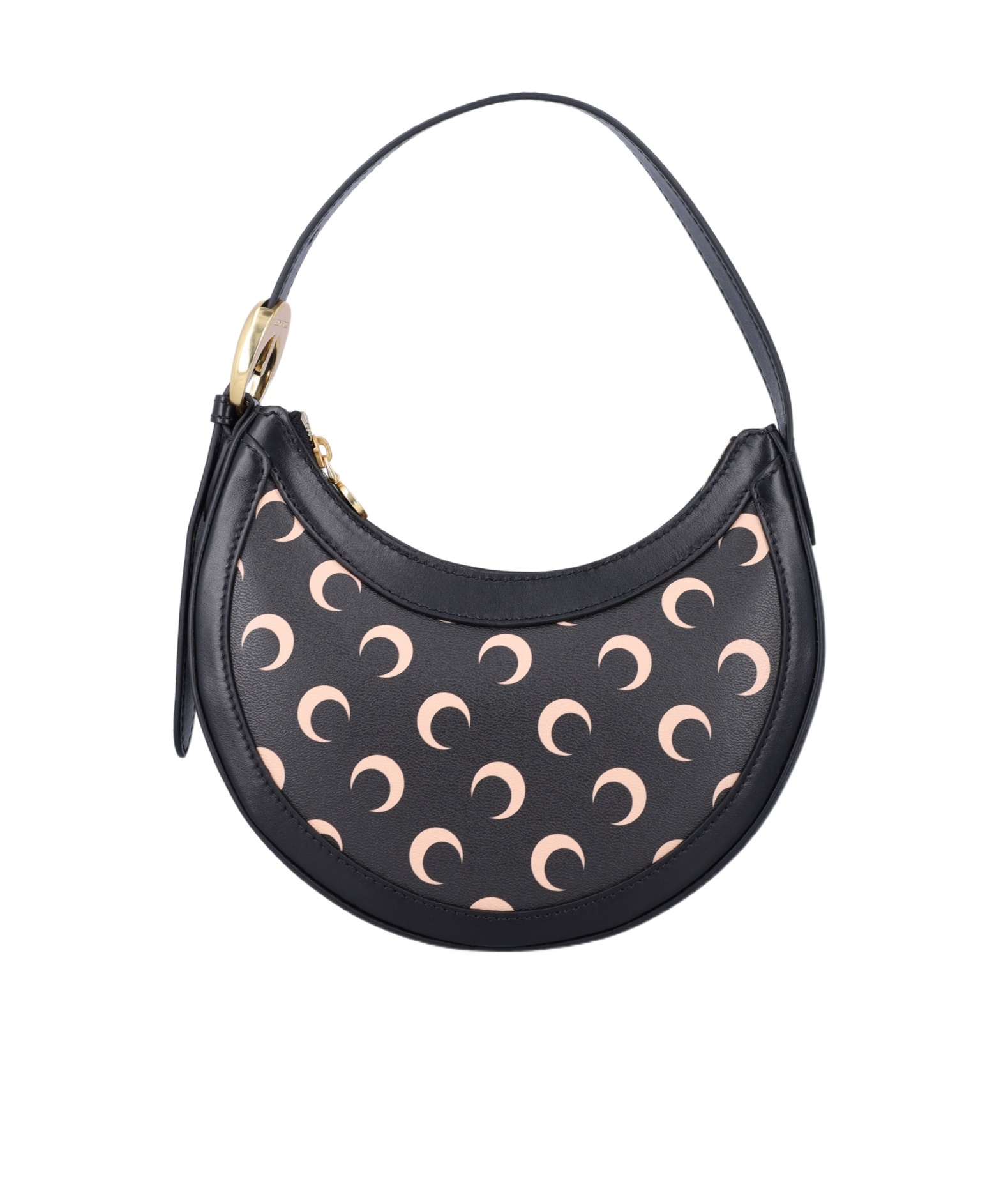 Marine Serre Black Moon Canvas Eclips Mini Shoulder Bag In Black