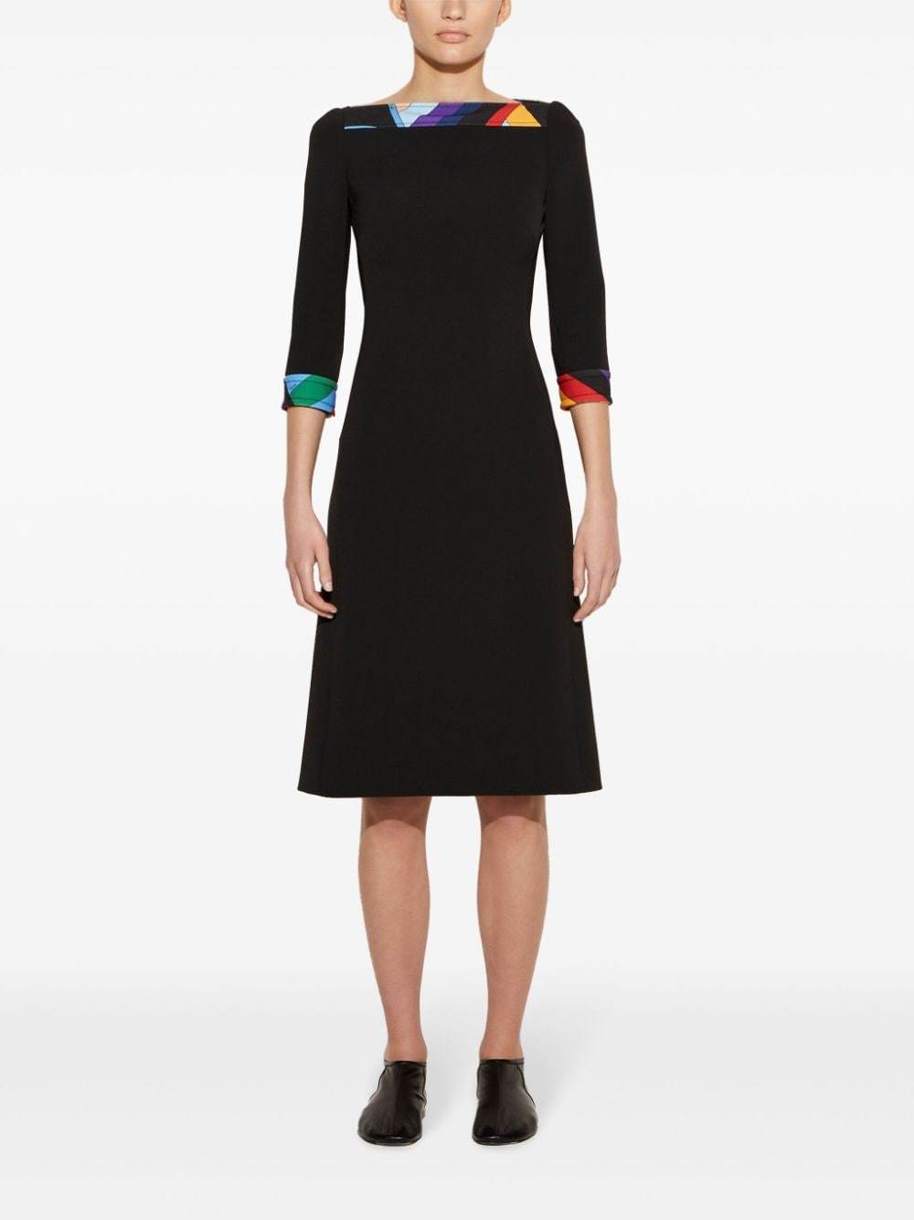 Pucci Chic Abstract Pattern Midi Dress In Black