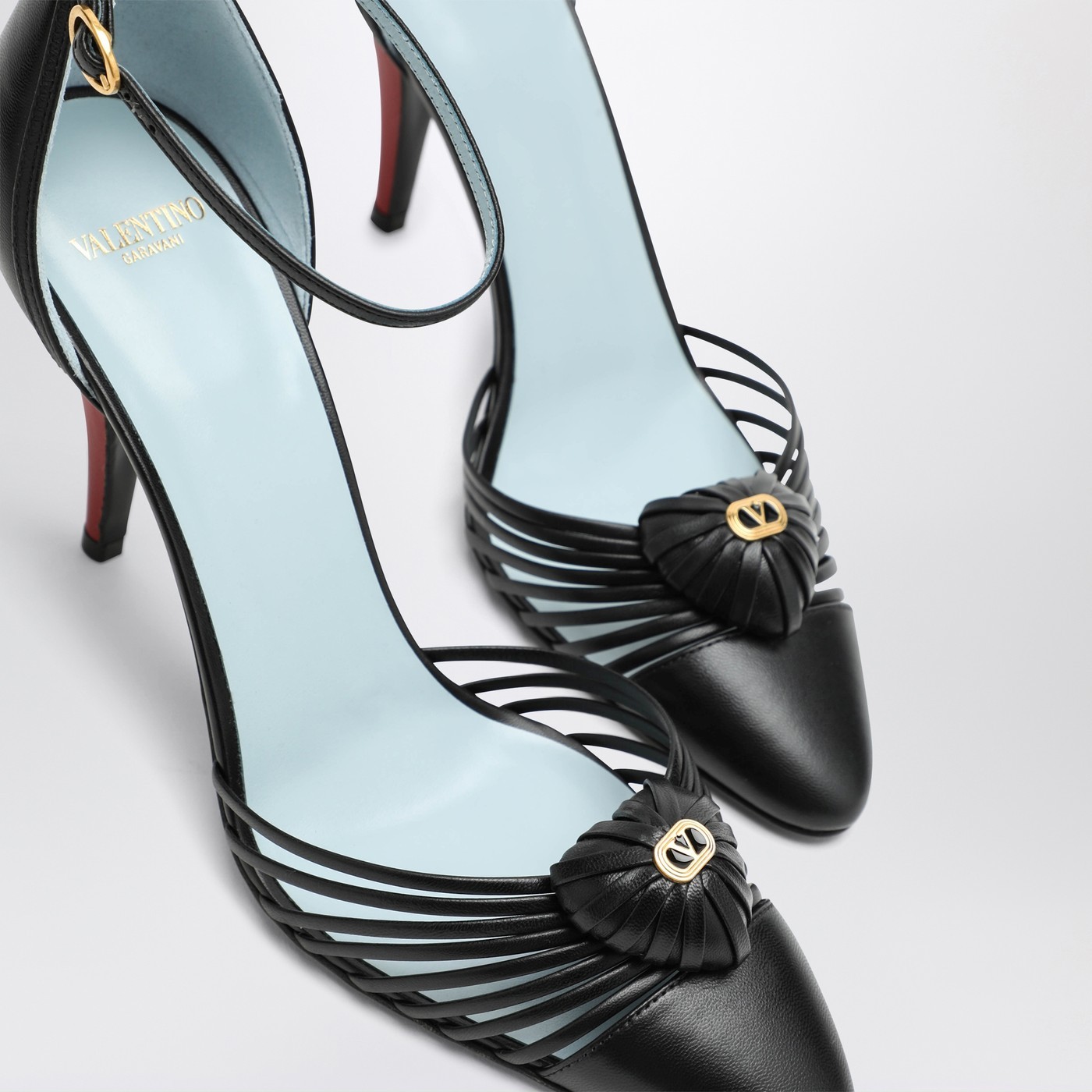 Valentino Cage Toe High Heel Sandals In Black