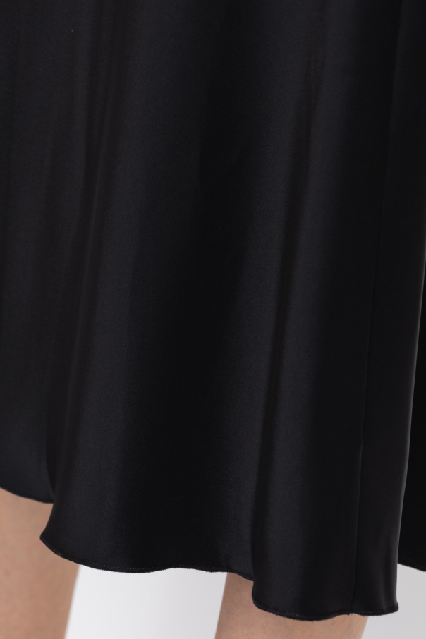 Nanushka Satin-finish Midi-skirt In Black