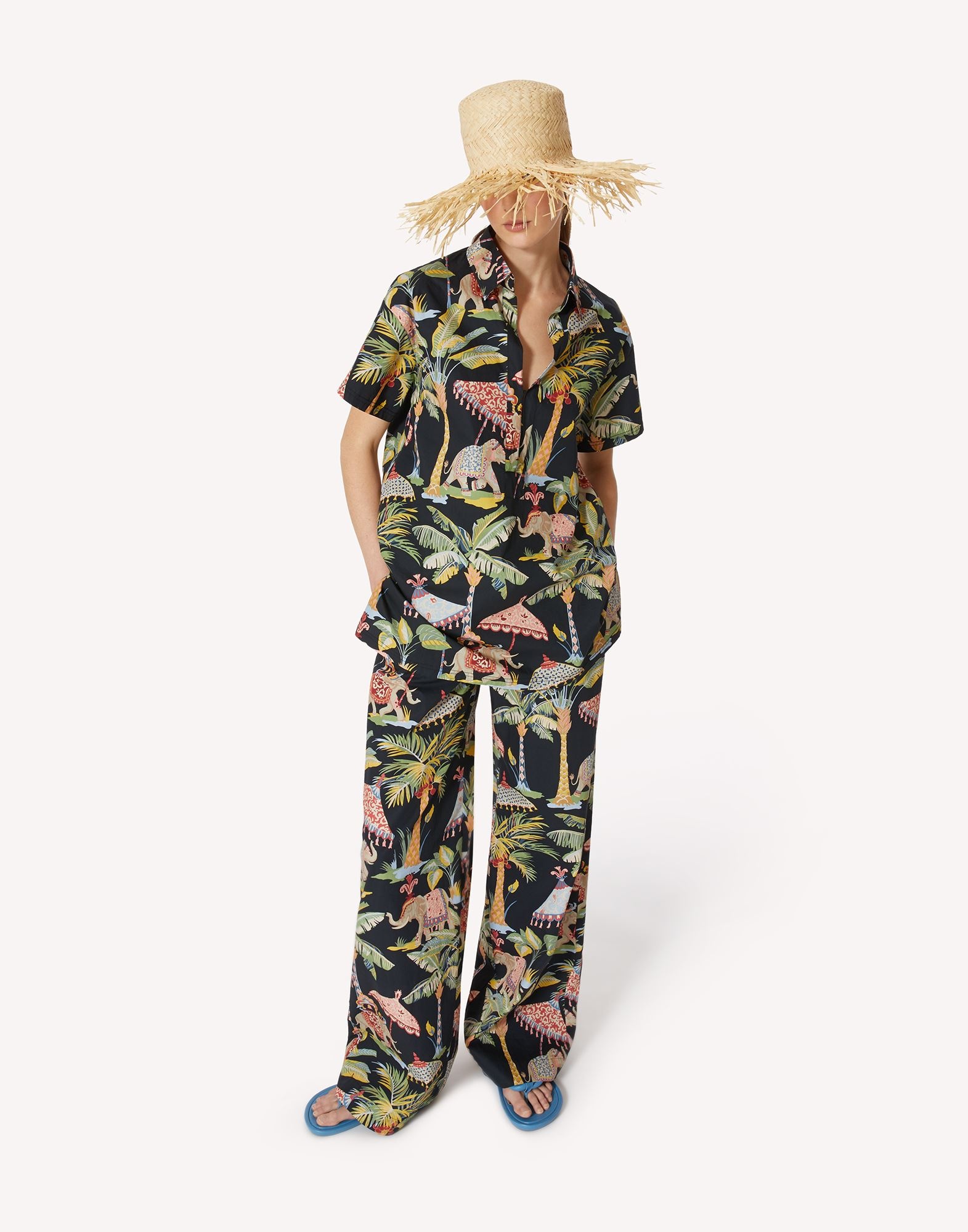 Red Valentino Printed Pattern Blouse In Black