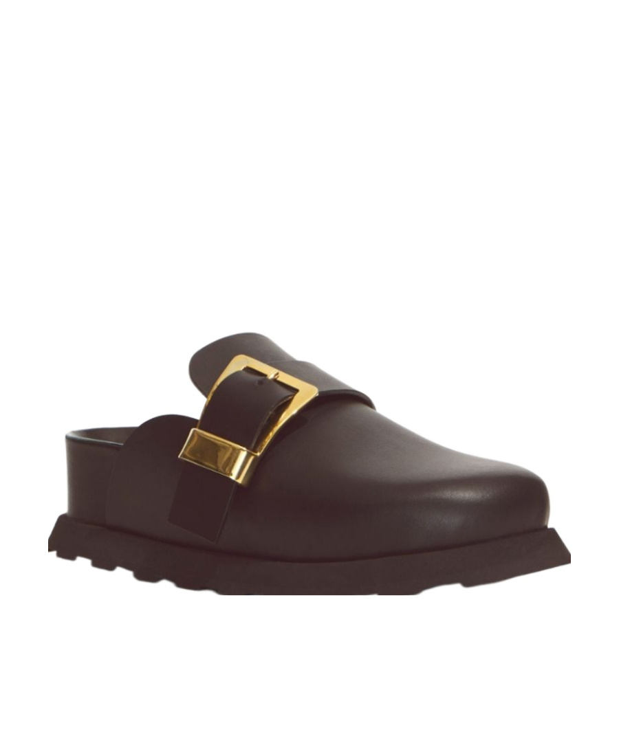 Proenza Schouler Buckle-detail Leather Clogs In Black