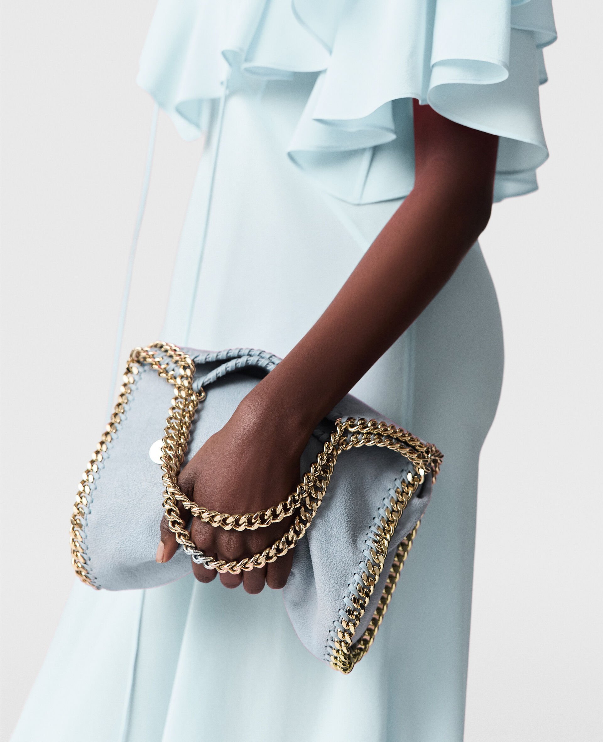 Stella Mccartney Falabella Mini Tote Bag In Gray