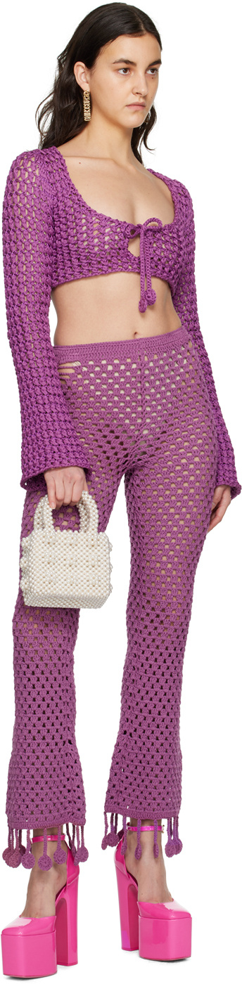 Moschino Horn-sleeved Long-sleeved T-shirt In Pink