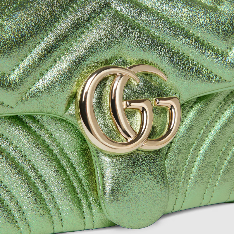 Gucci Gg Marmont Small Shoulder Bag In Green