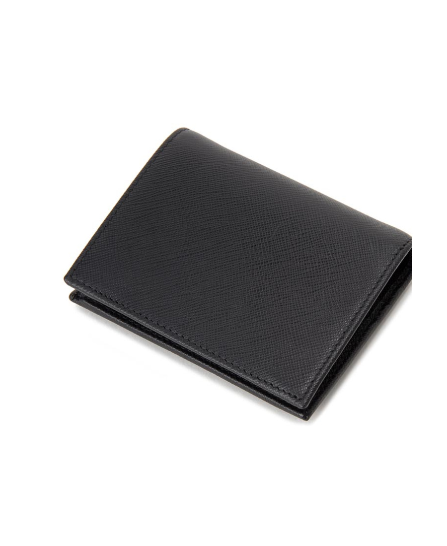 Prada Triangle-logo Saffiano Leather Wallet In Black
