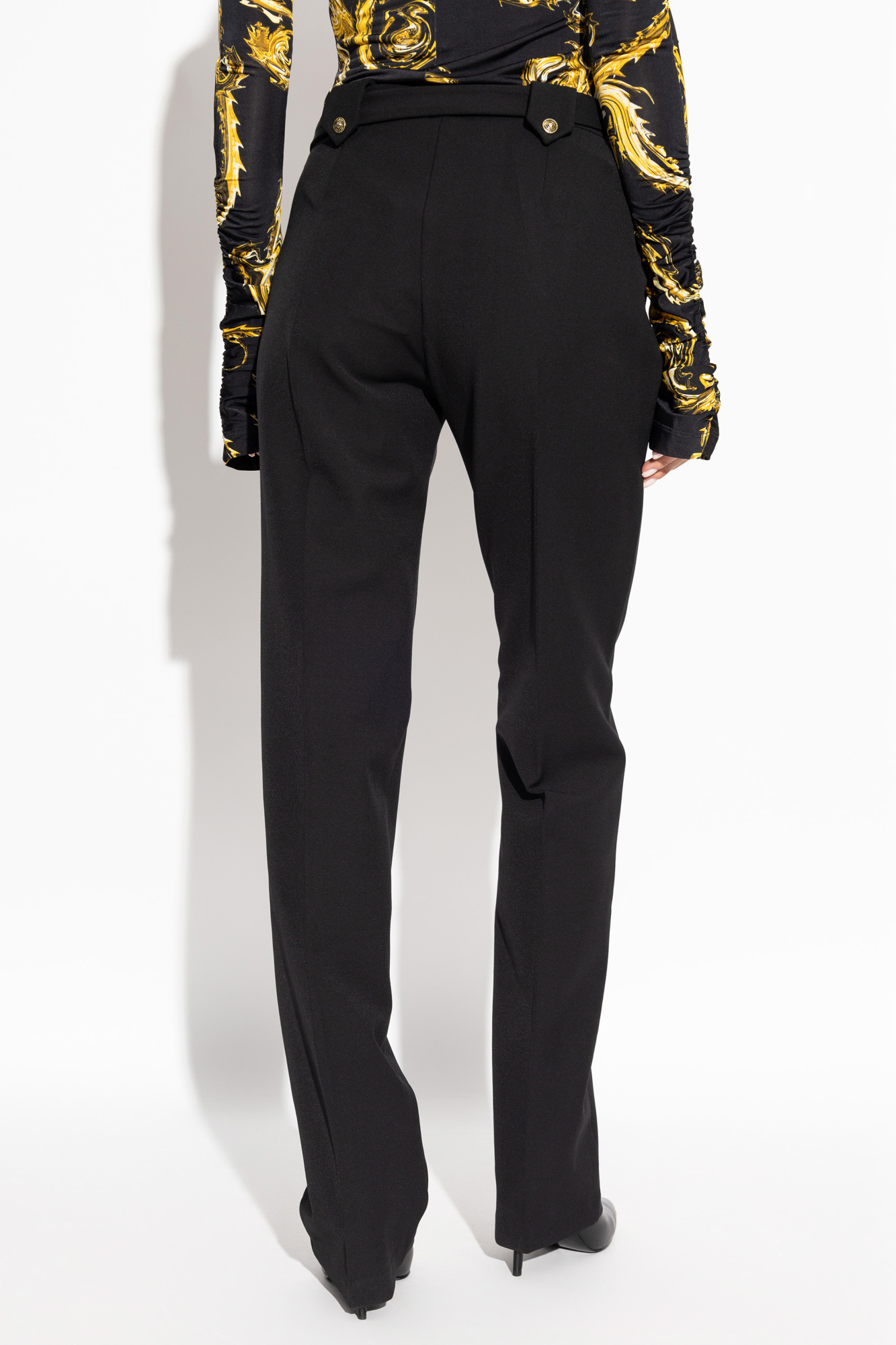 Versace Jeans Belt-loop Casual Pants In Black