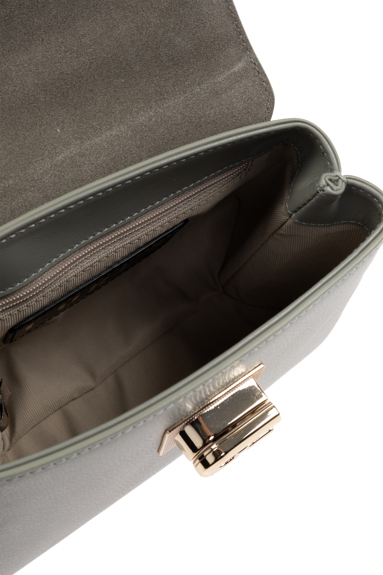 Furla 1927 Twist-lock Mini Tote Bag In Gray