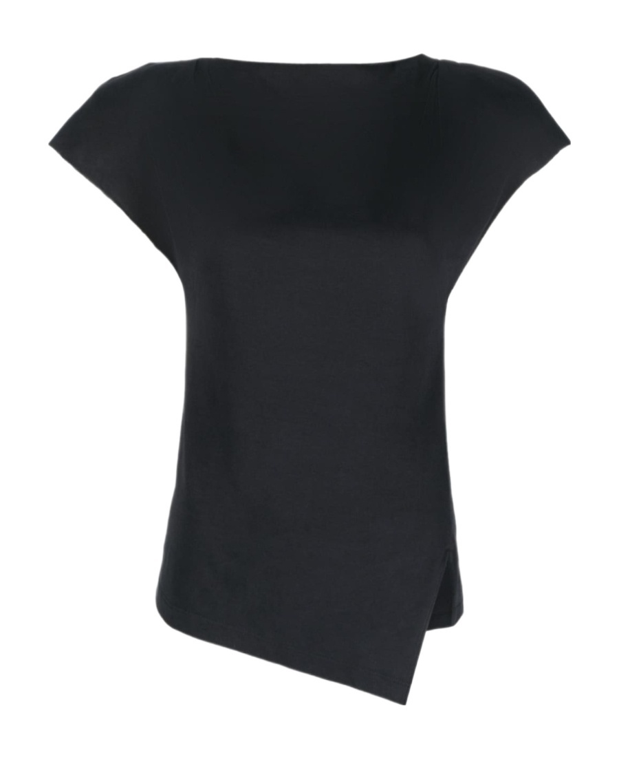 Isabel Marant Sebani Padded Asymmetric T-shirt In Black