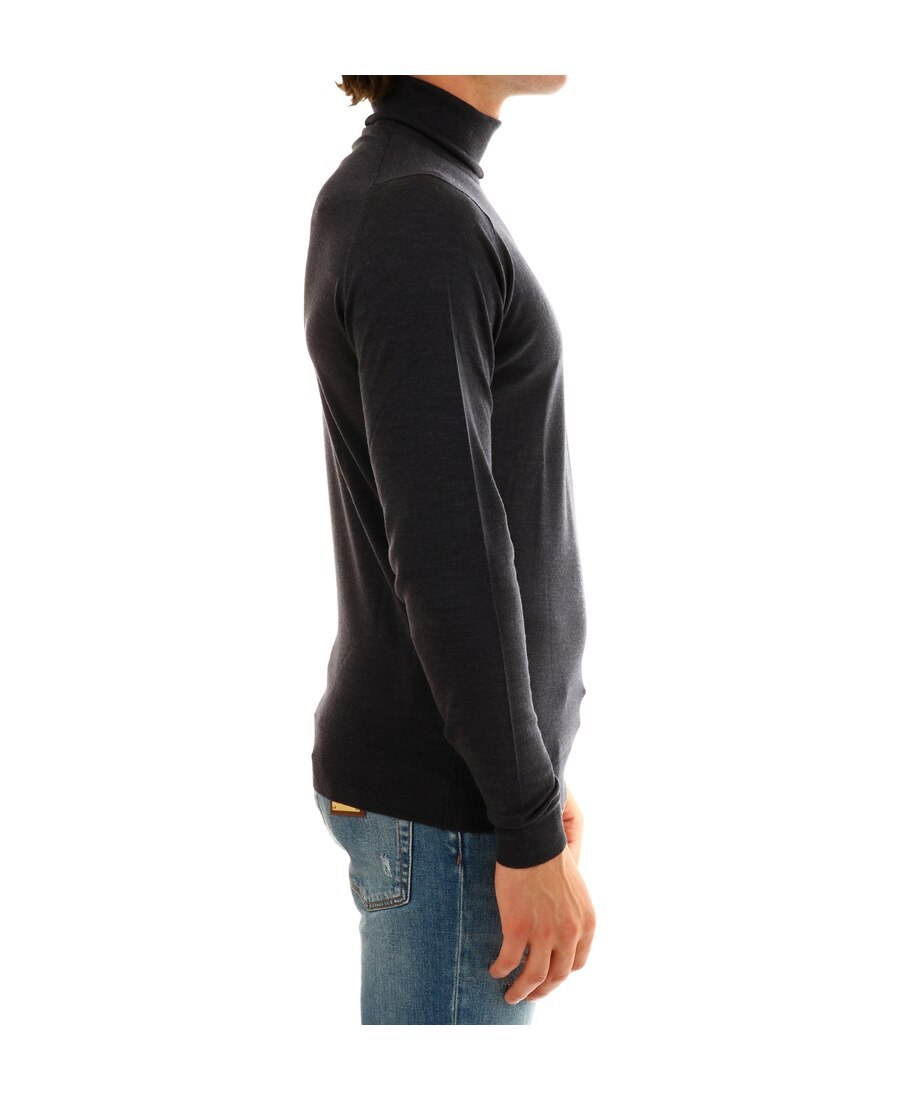 John Smedley Merinos Wool Turleneck Sweater In Black