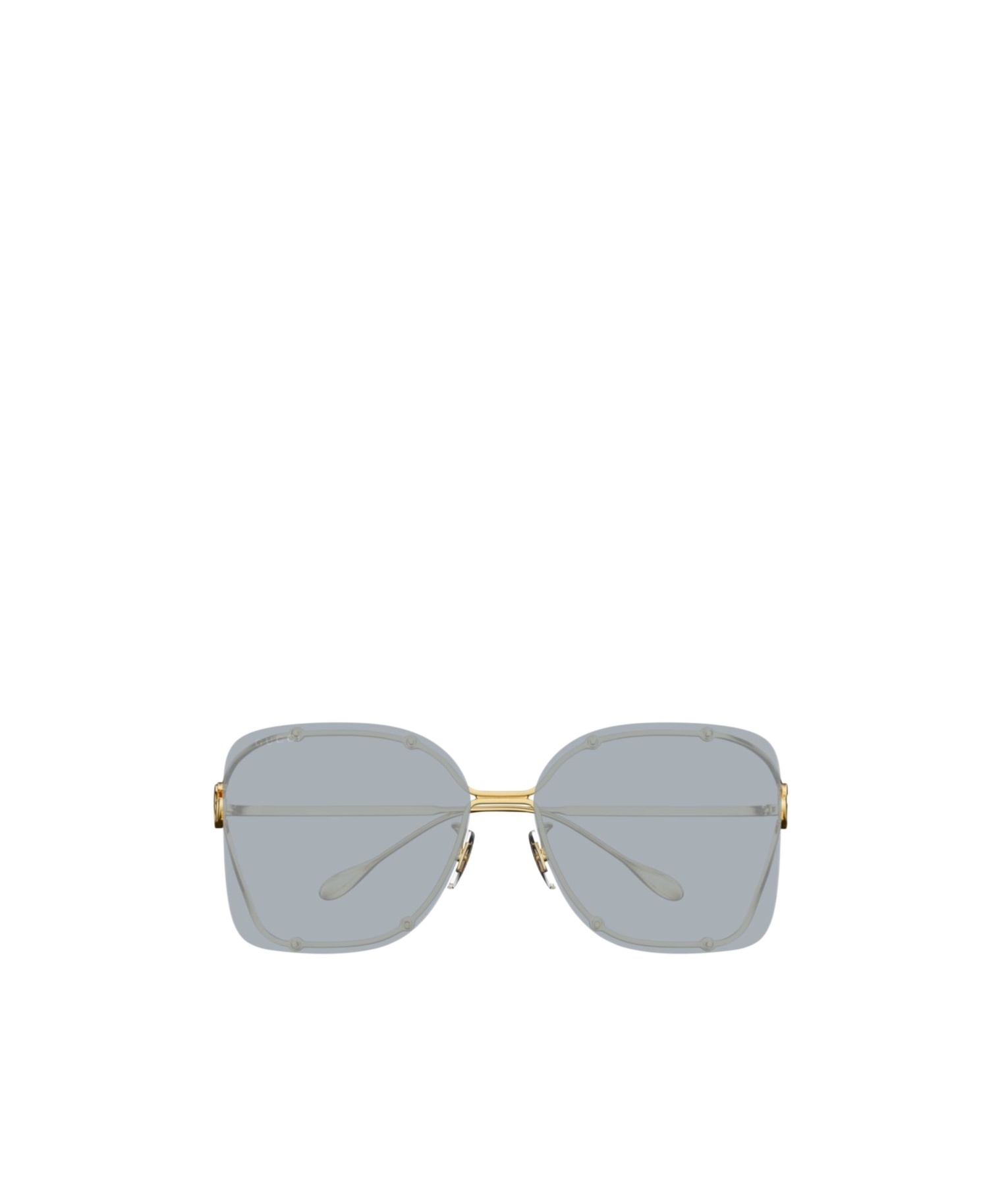 Gucci Rimless Square Metal Sunglasses In Gray