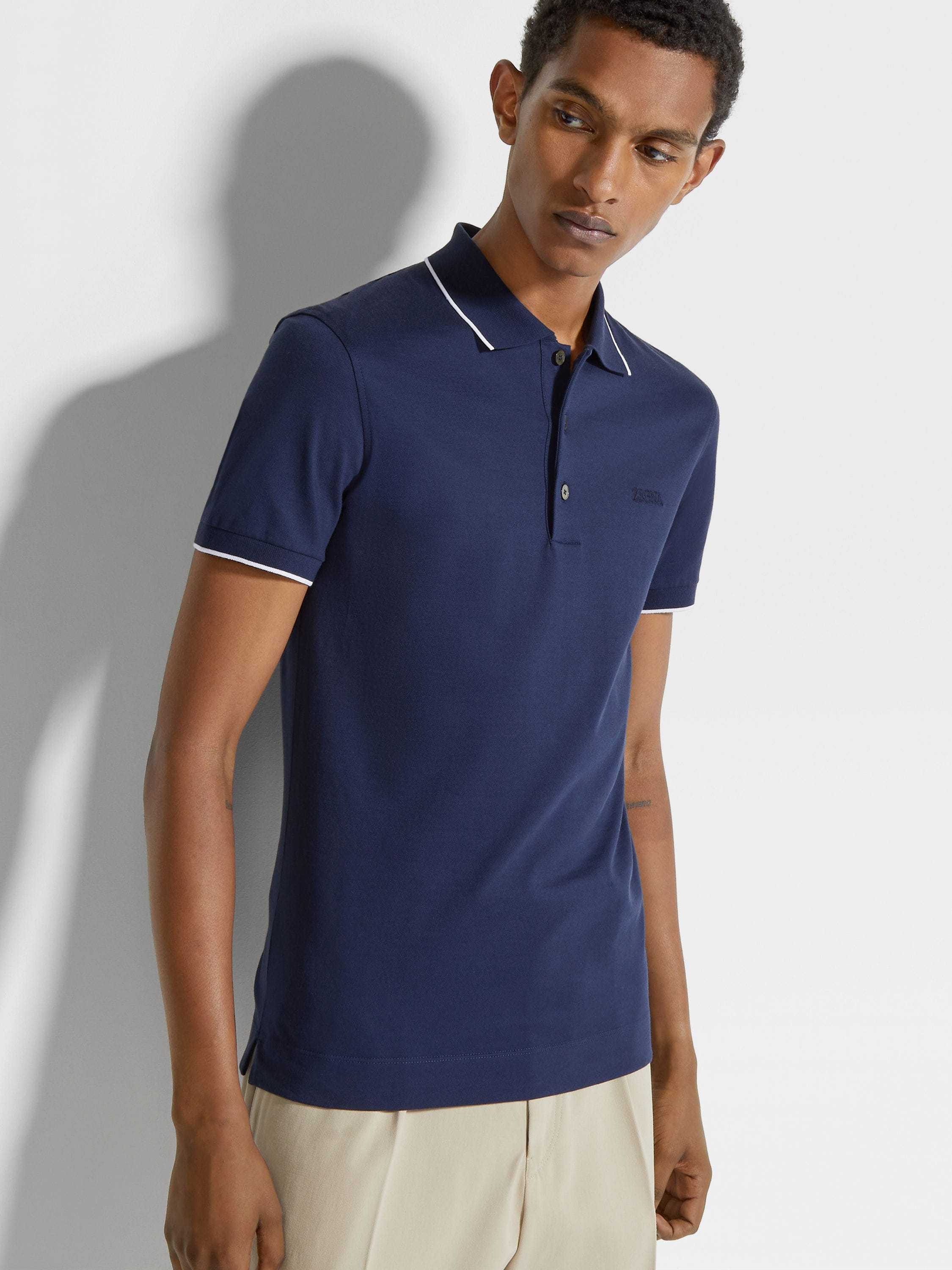 Shop Zegna Short-sleeved Polo Shirt In Blue