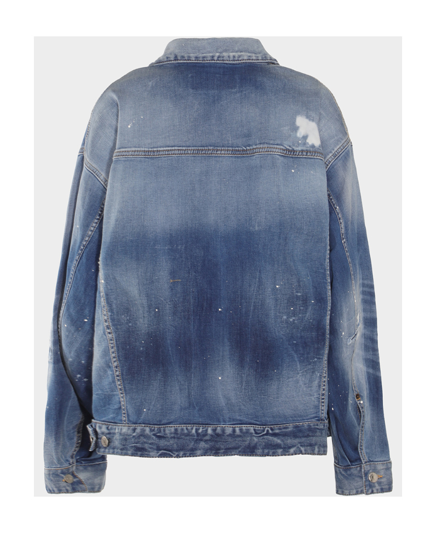 Shop Dsquared2 Distressed-effect Denim Jacket In Gray