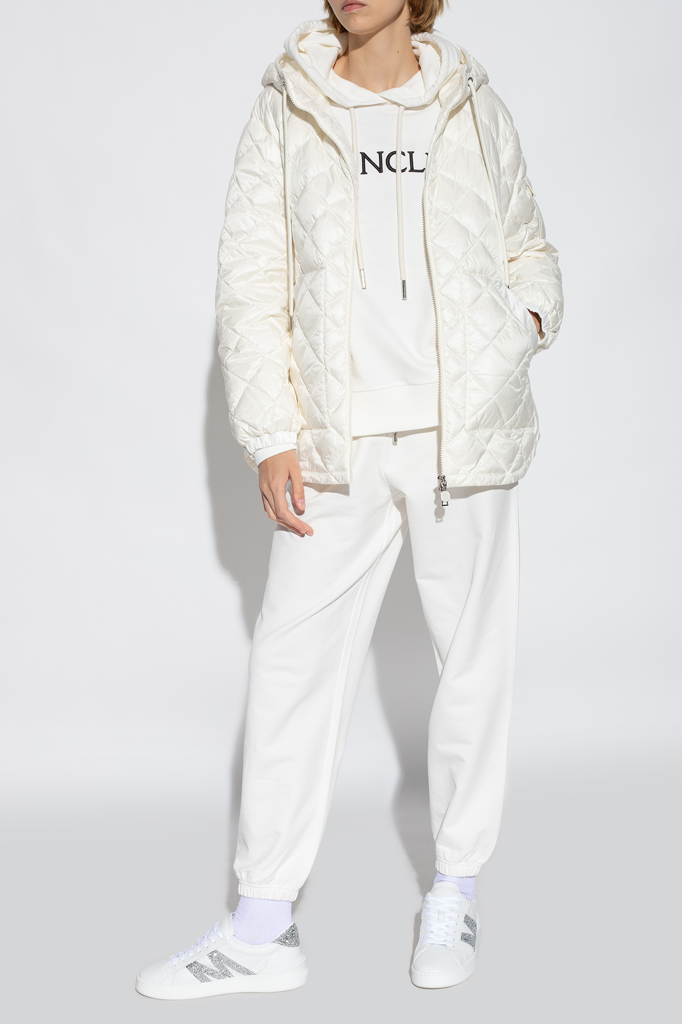 Moncler Monaco Bicolor Low-top Sneakers In White