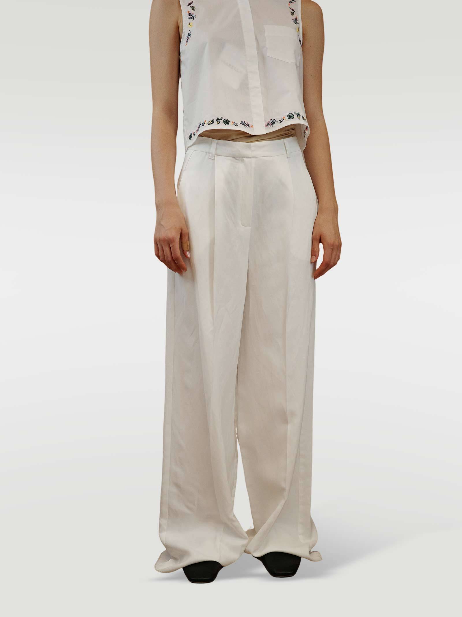 Iblues Wide-leg Casual Pants In Gray