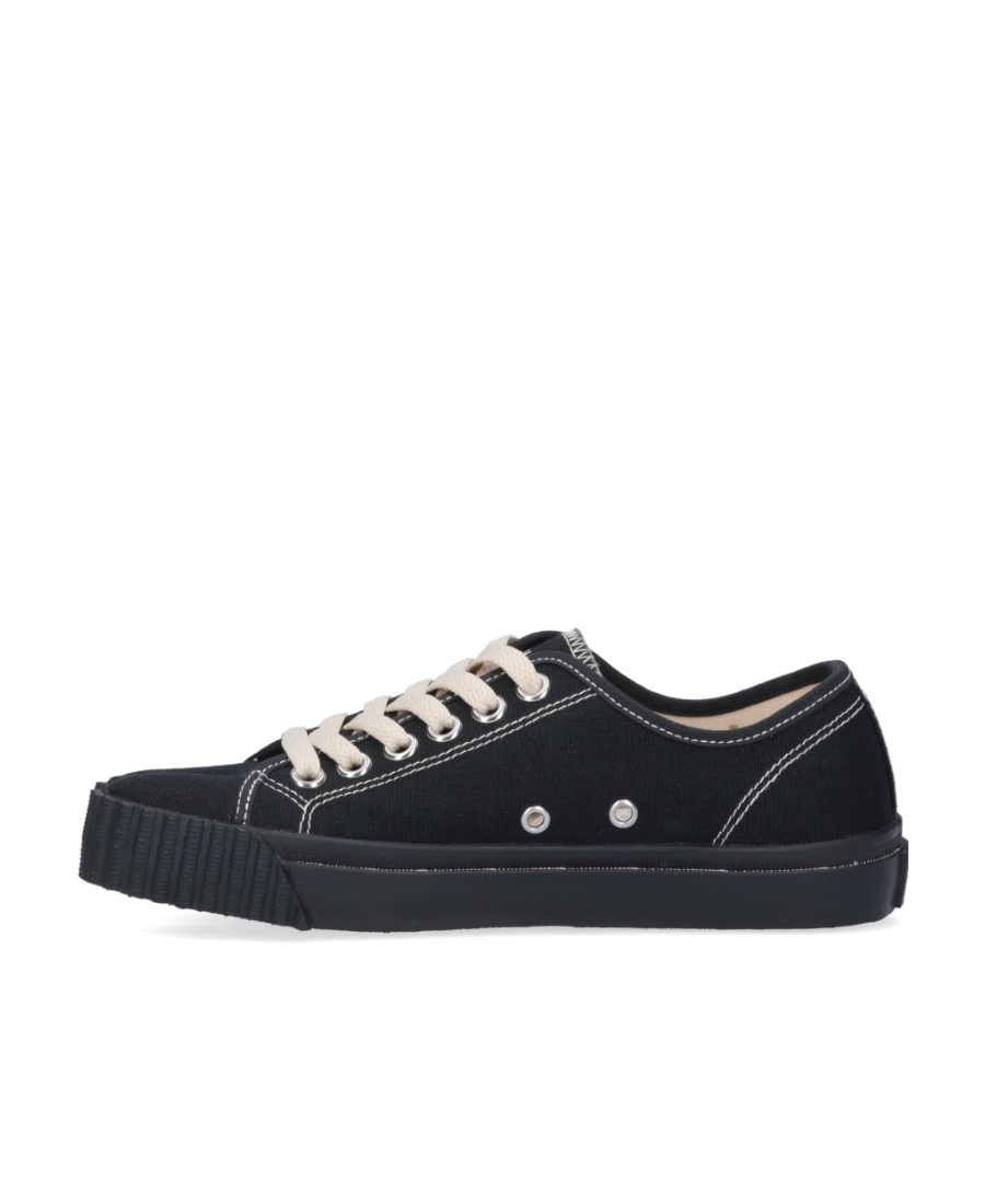 Maison Margiela 10mm Tabi Rubberized Canvas Sneakers In Black
