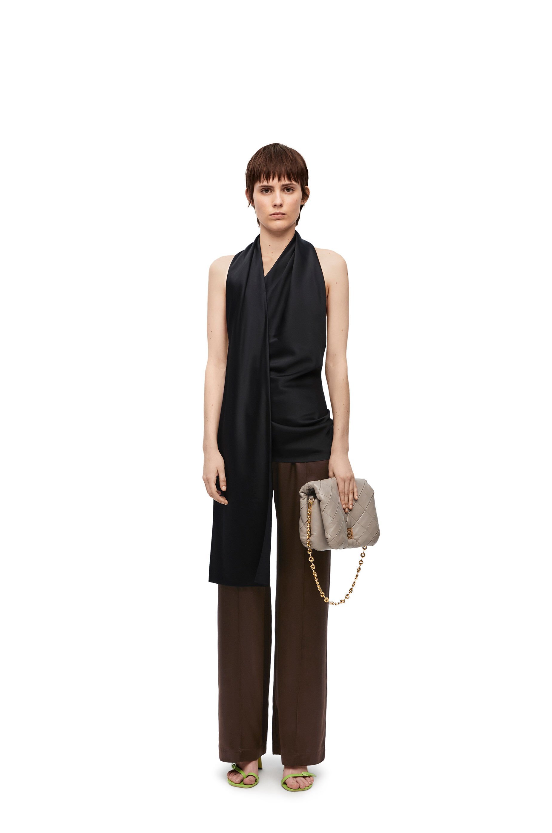 LOEWE SCARF TOP IN TECHNICAL SATIN