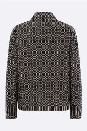 Dior Geometric Pattern Printed Casual Jacket In Black