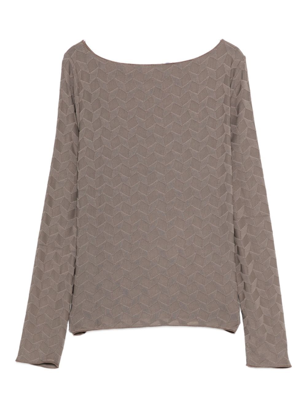 Emporio Armani Boat-neck Jumper Geometric Long Sleeves In Gray