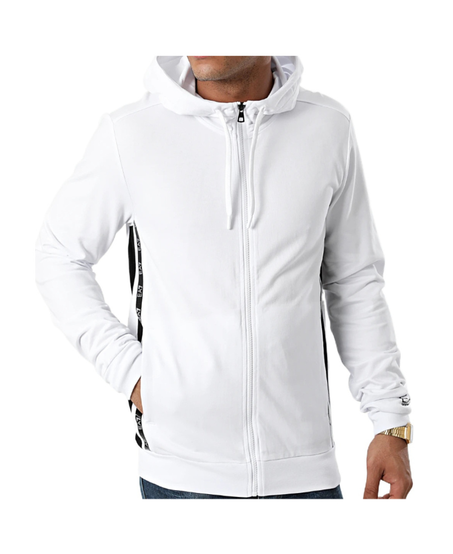 Ea7 Logo And Hat Casual Jacket In White