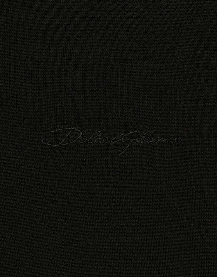 Dolce & Gabbana Logo-embroidered Silk Jumper In Black