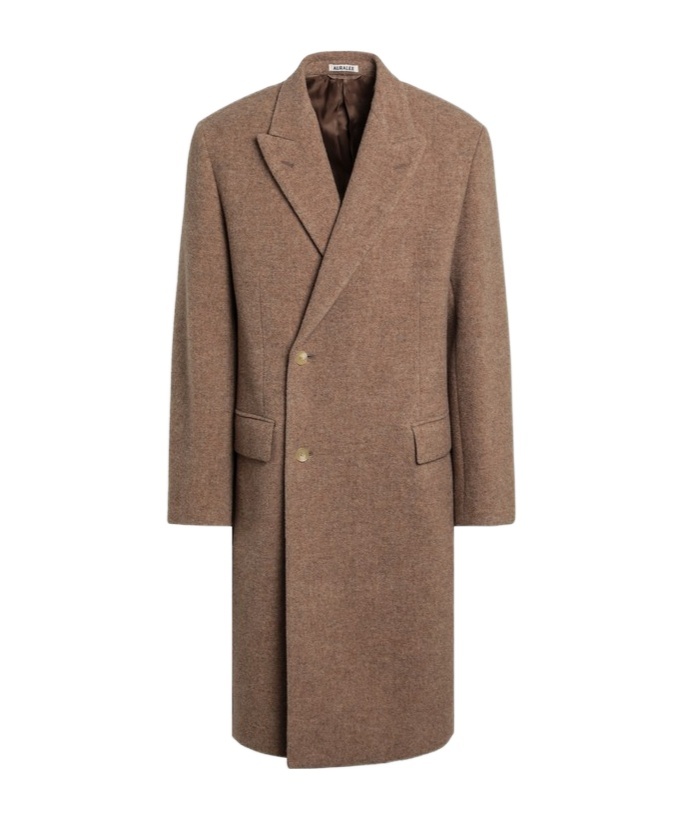 Auralee Beige Double-breasted Wool Coat Men