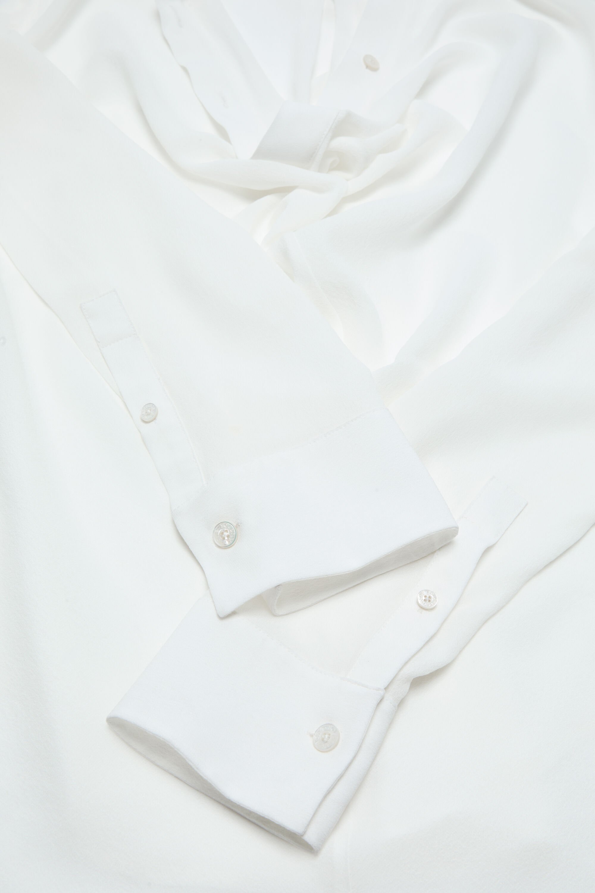 Acne Studios Draped Silk-georgette Blouse In White
