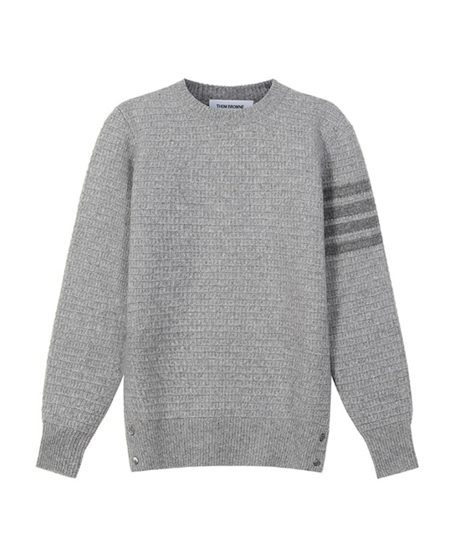 Thom Browne Long-sleeved Sweater In Light Gray