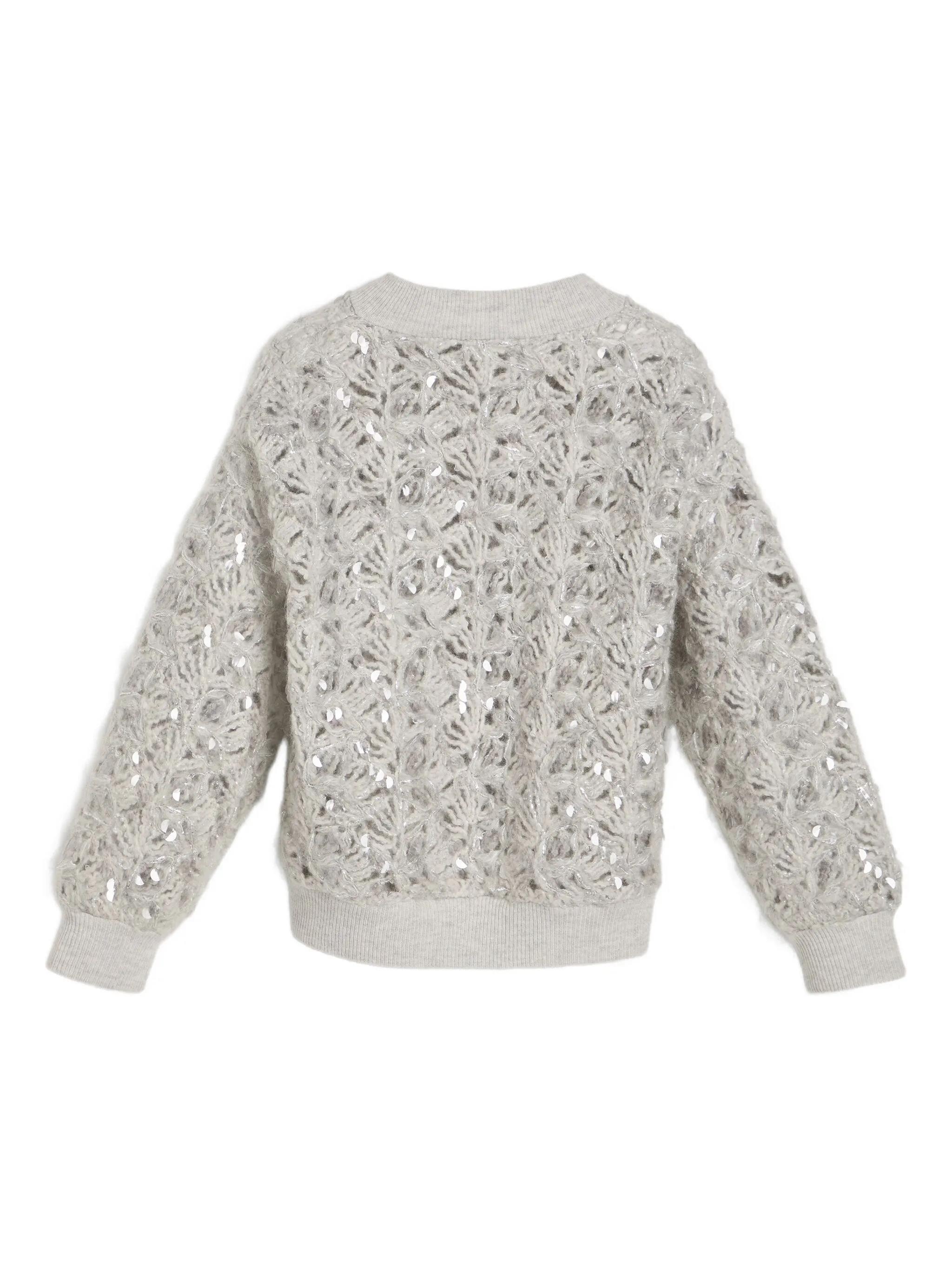 Brunello Cucinelli Dazzling Sequin-embellished Cardigan In Gray