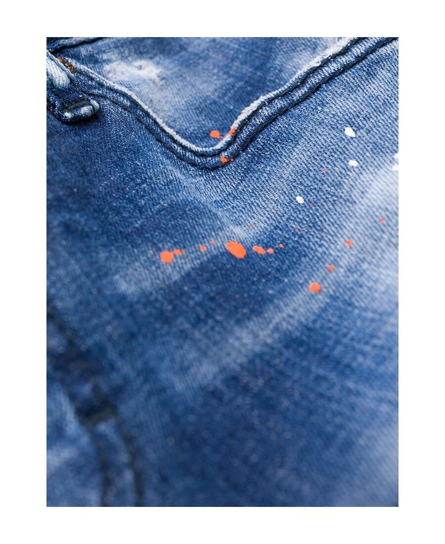 Dsquared2 Distressed Cropped Jeans In Blue