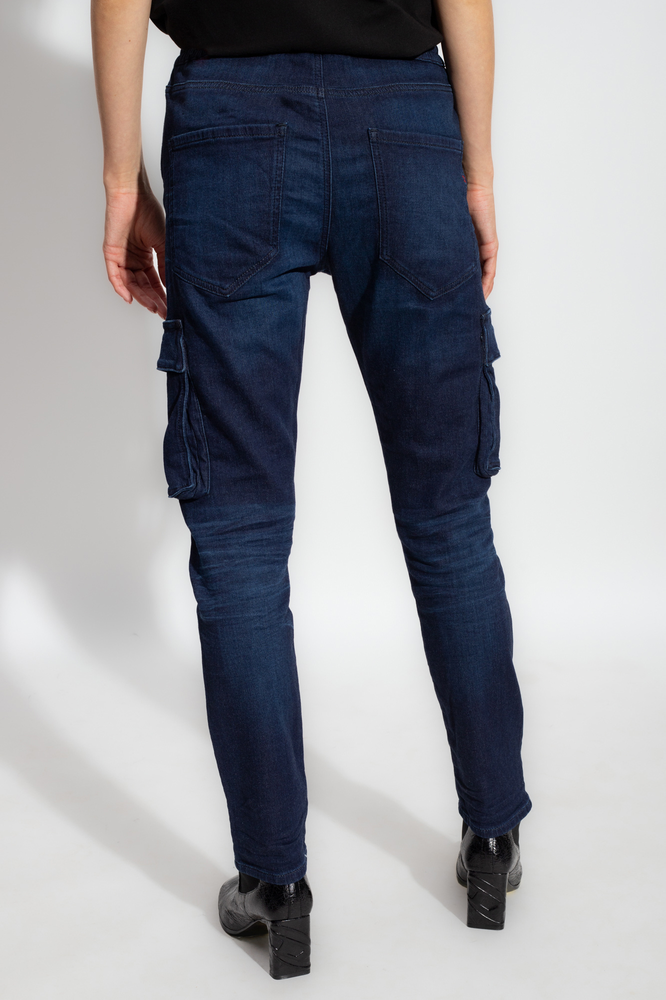 Shop Diesel D-ursy Track Slim-cut Jeans In Black