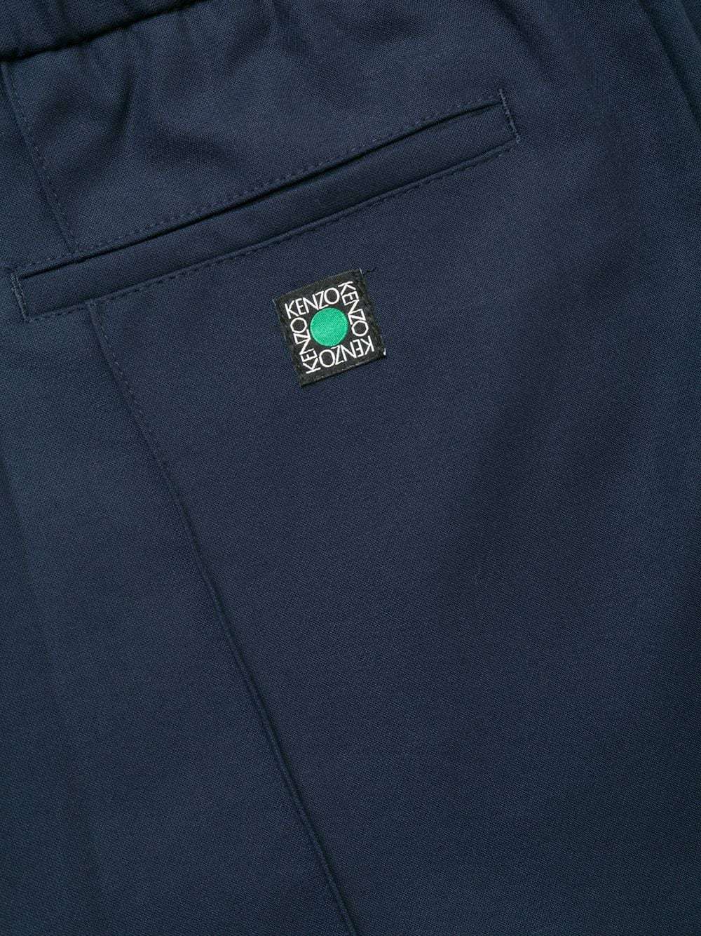 Kenzo Piped-trim Drawstring Waist Trousers In Black
