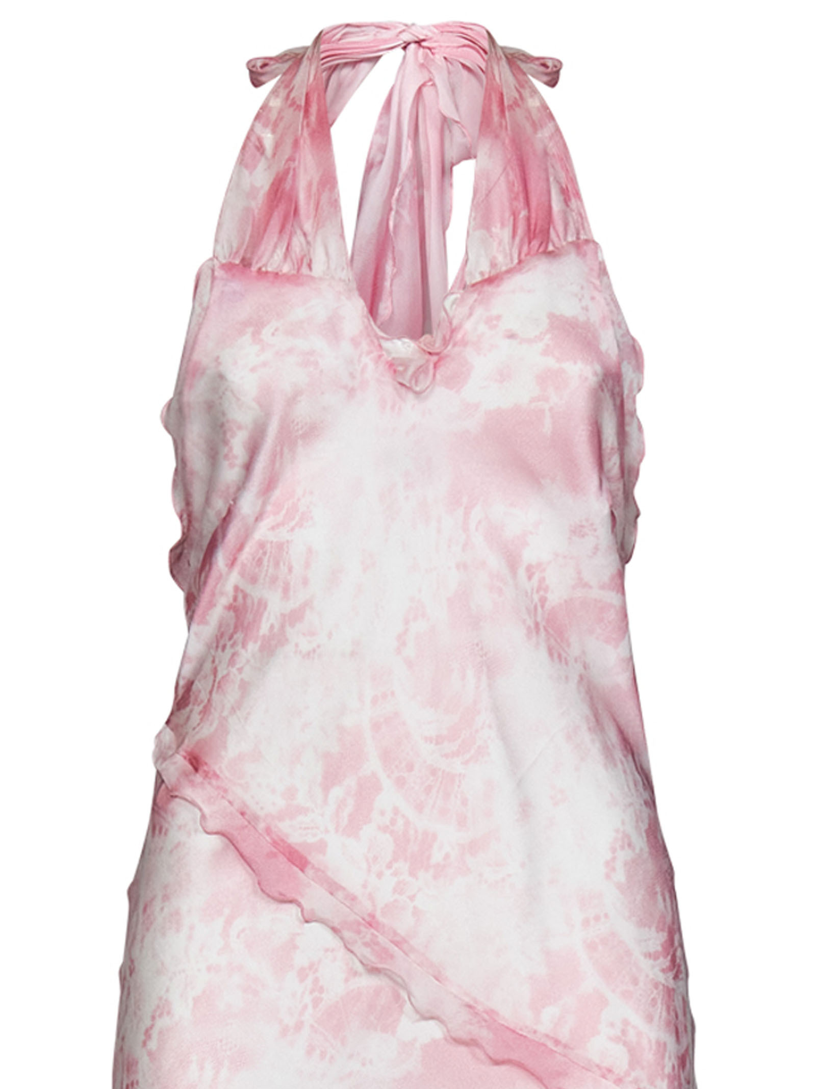 Msgm Sheer Ruffle-detail Maxi Dress In Pink