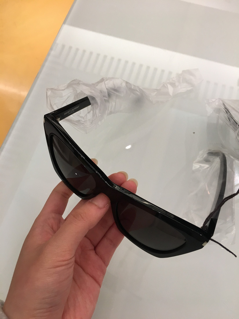 Saint Laurent Ysl Rectangle Acetate Sunglasses In Black