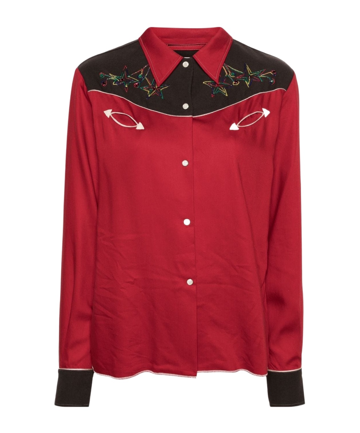 Shop Bode Long-sleeved Shirt In Red