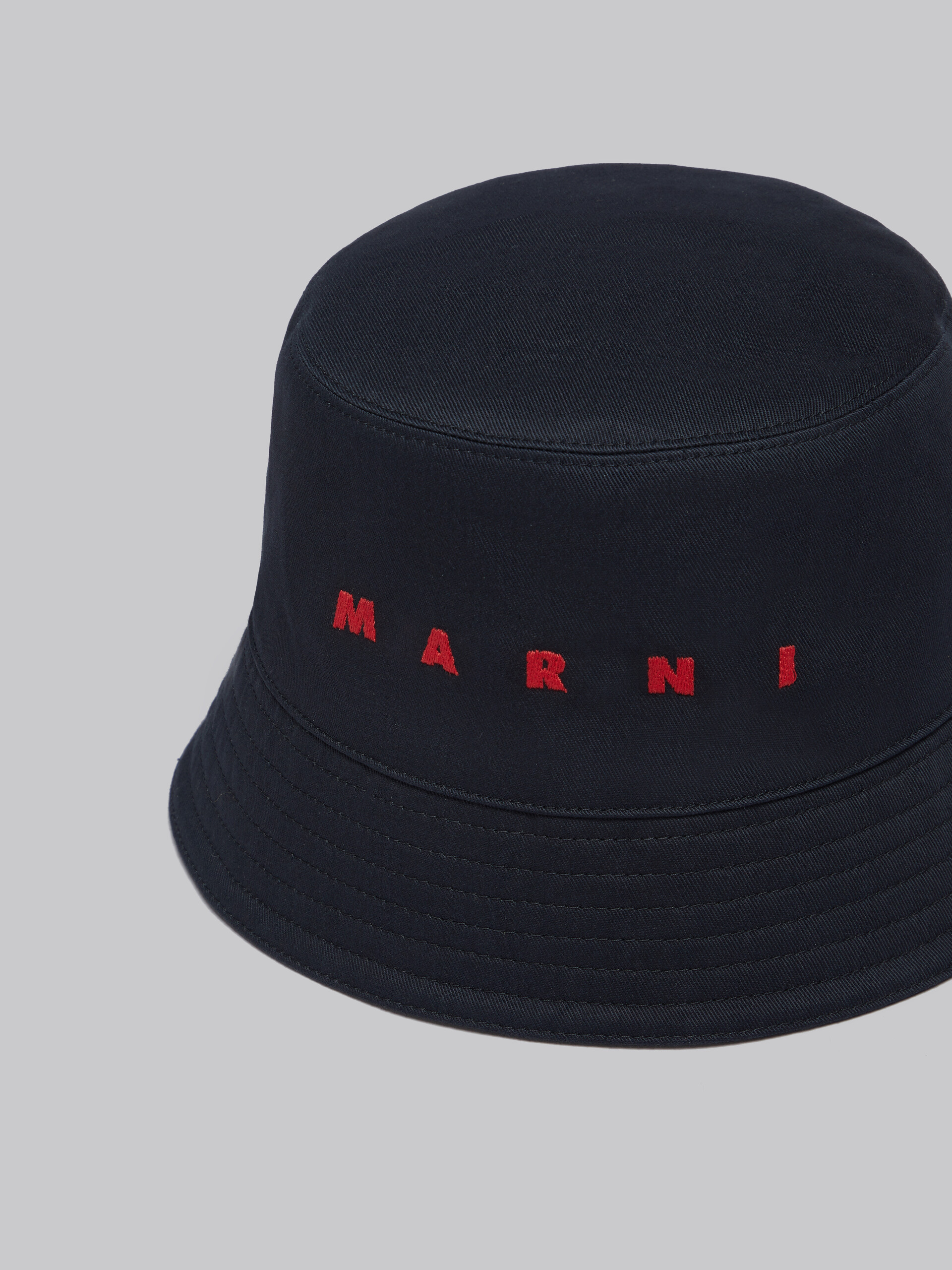 Marni Black Embroidered Logo Bucket Hat In Black