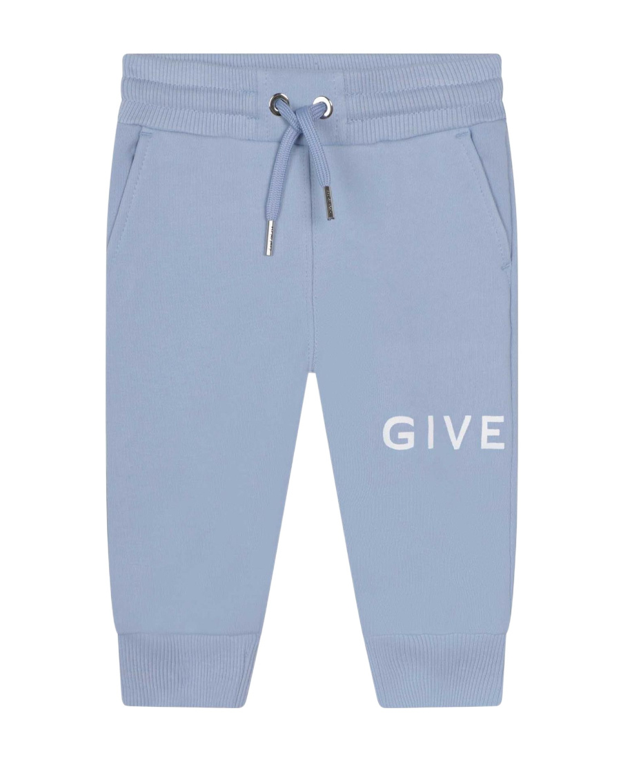 Givenchy Kids Logo Printed Drawstring Pants In Blue