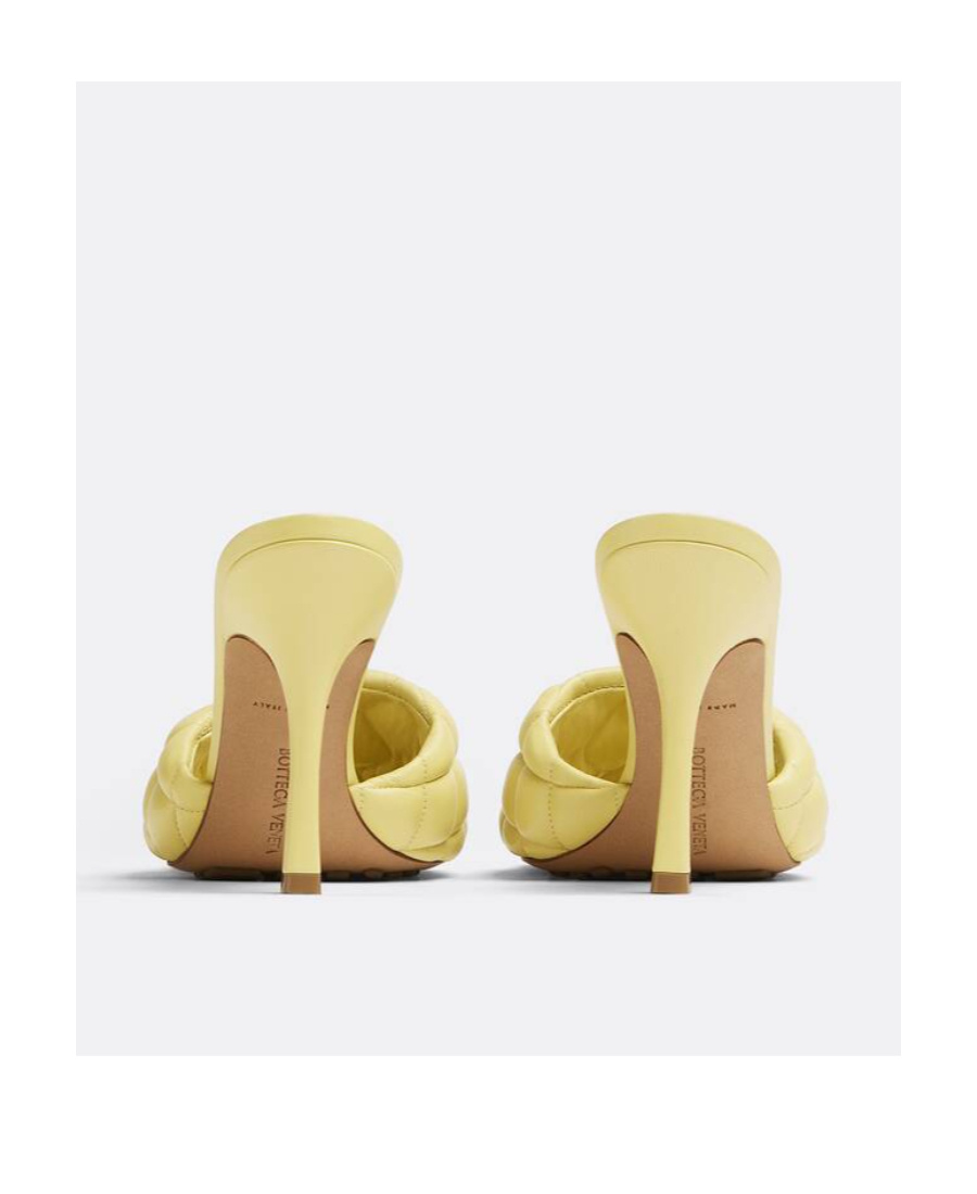 Bottega Veneta Womens Green Padded Quilted-leather Heeled Mules 5.5 In Nude
