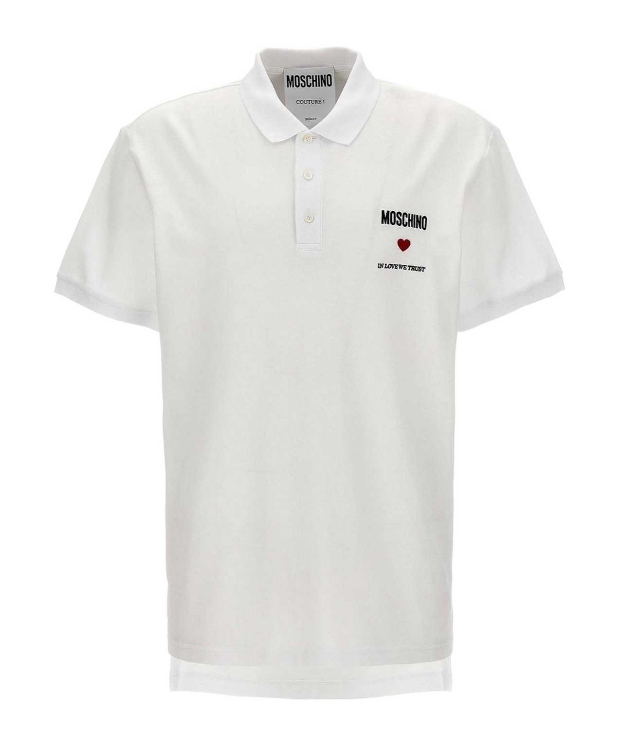 Moschino Short-sleeved Polo Shirt In White