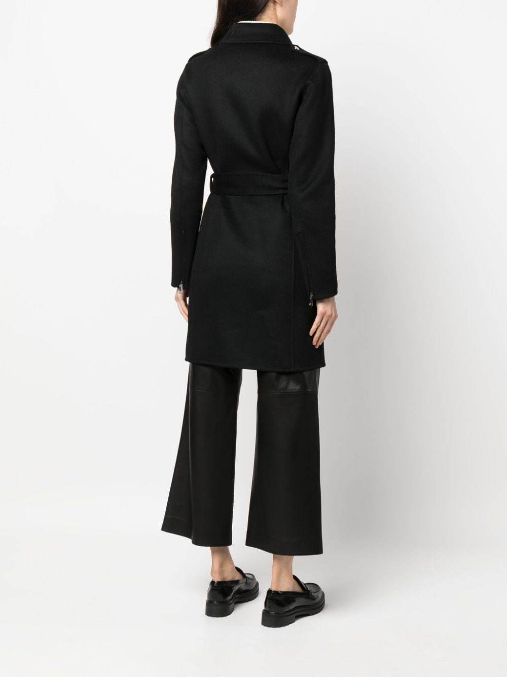 P.a.r.o.s.h Leak Off-center Zip-up Wool Coat In Black