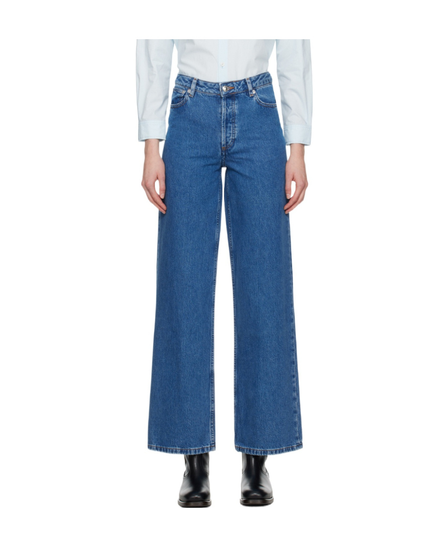 Apc Elisabeth High-rise Wide-leg Jeans In Blue