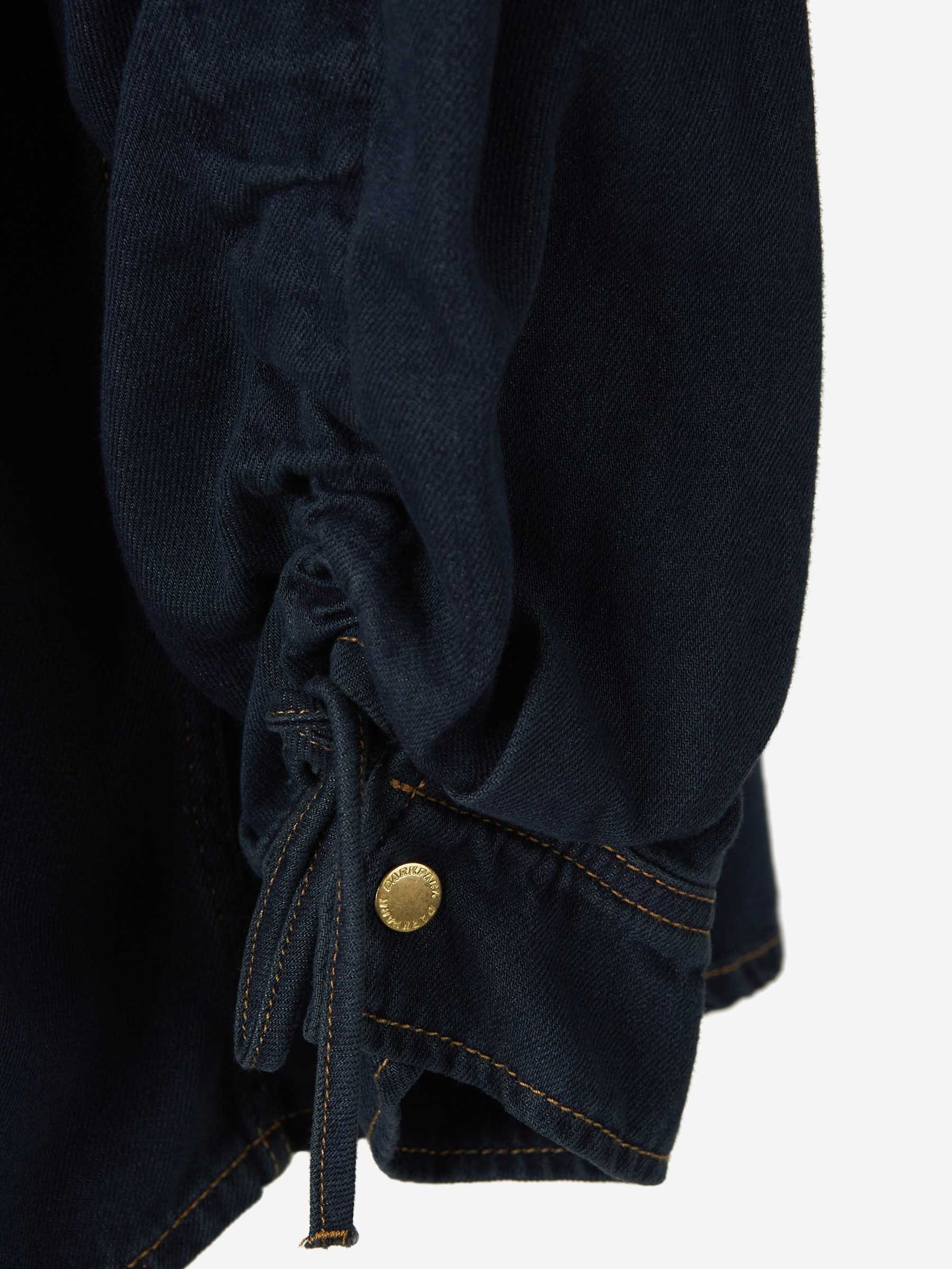 Darkpark Keanu Ruched Denim Shirt In Black