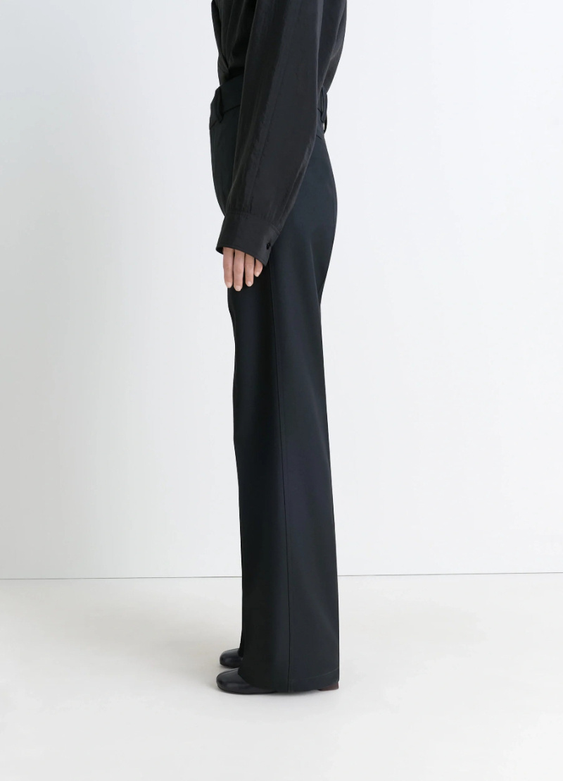Lemaire Pleated Straight Trousers In Black