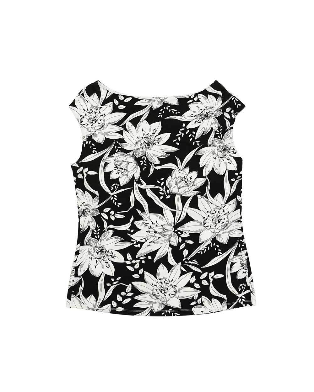 Max Mara Printed T-shirt With Round Neck In Black