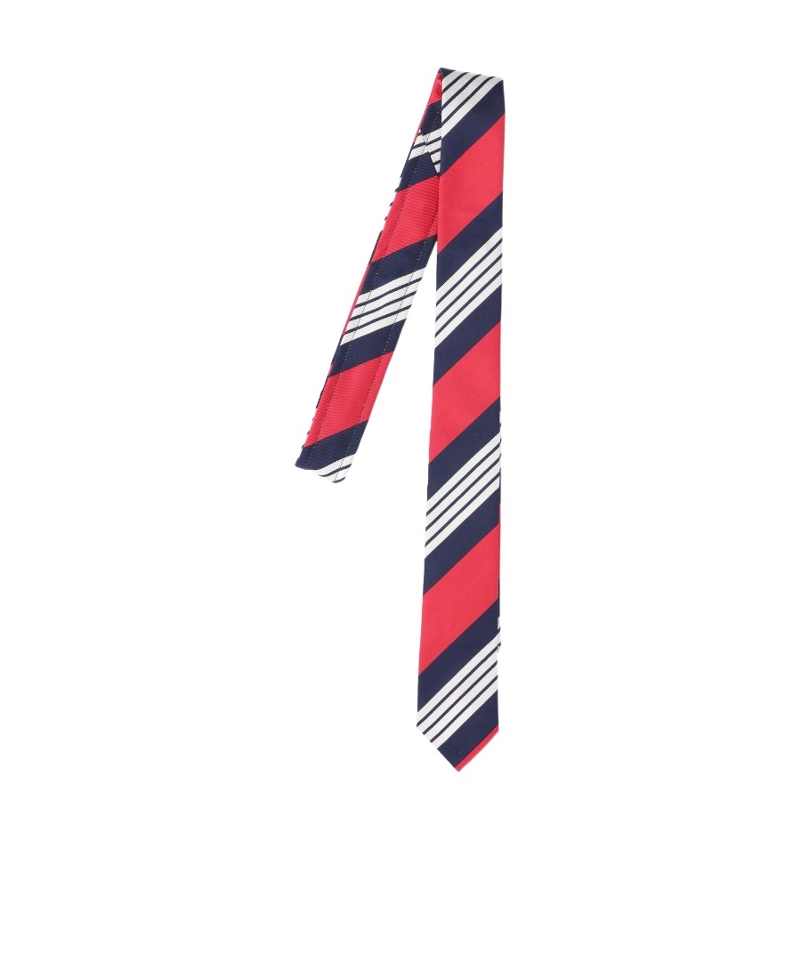 THOM BROWNE 4-BAR STRIPE SILK-COTTON TIE