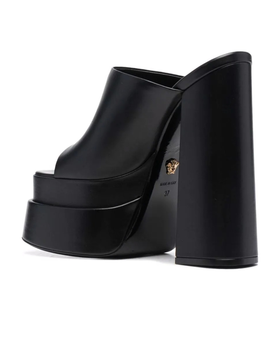 Versace Black Aevitas Platform Mules In Black